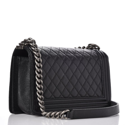 Chanel Caviar Quilted Medium Boy Flap Black 3 of 12