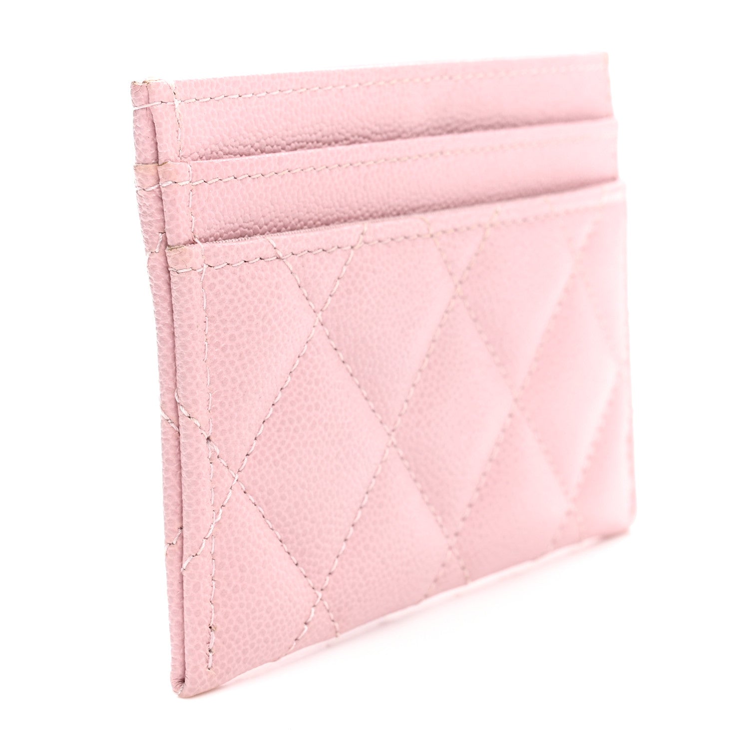 Chanel Caviar Quilted Studded CC Card Holder Light Pink 3 of 10