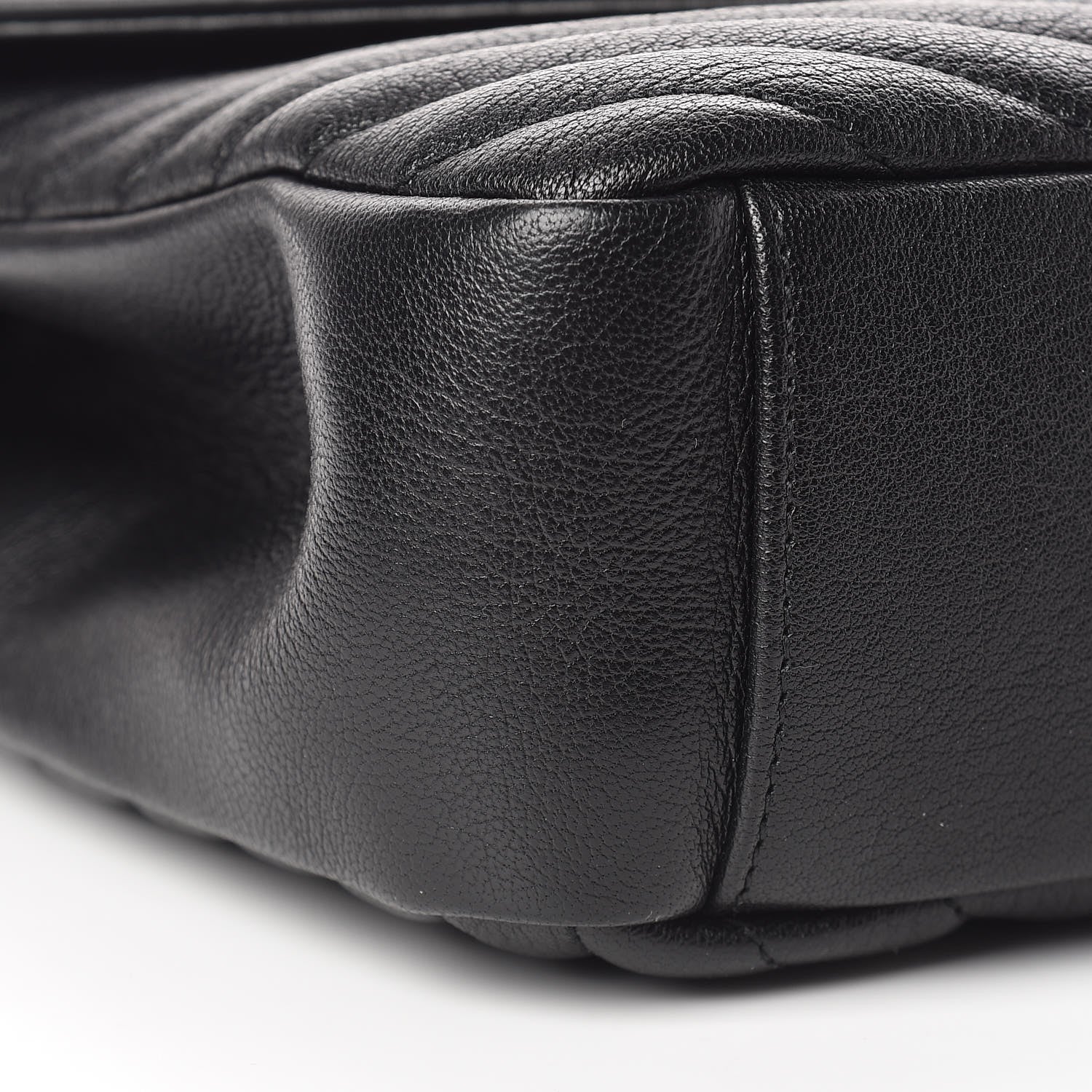 Saint Laurent Sheepskin Matelasse Chevron Monogram Large College Satchel Black 10 of 11