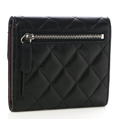 Chanel Lambskin Quilted Compact Flap Wallet Black 3 of 13