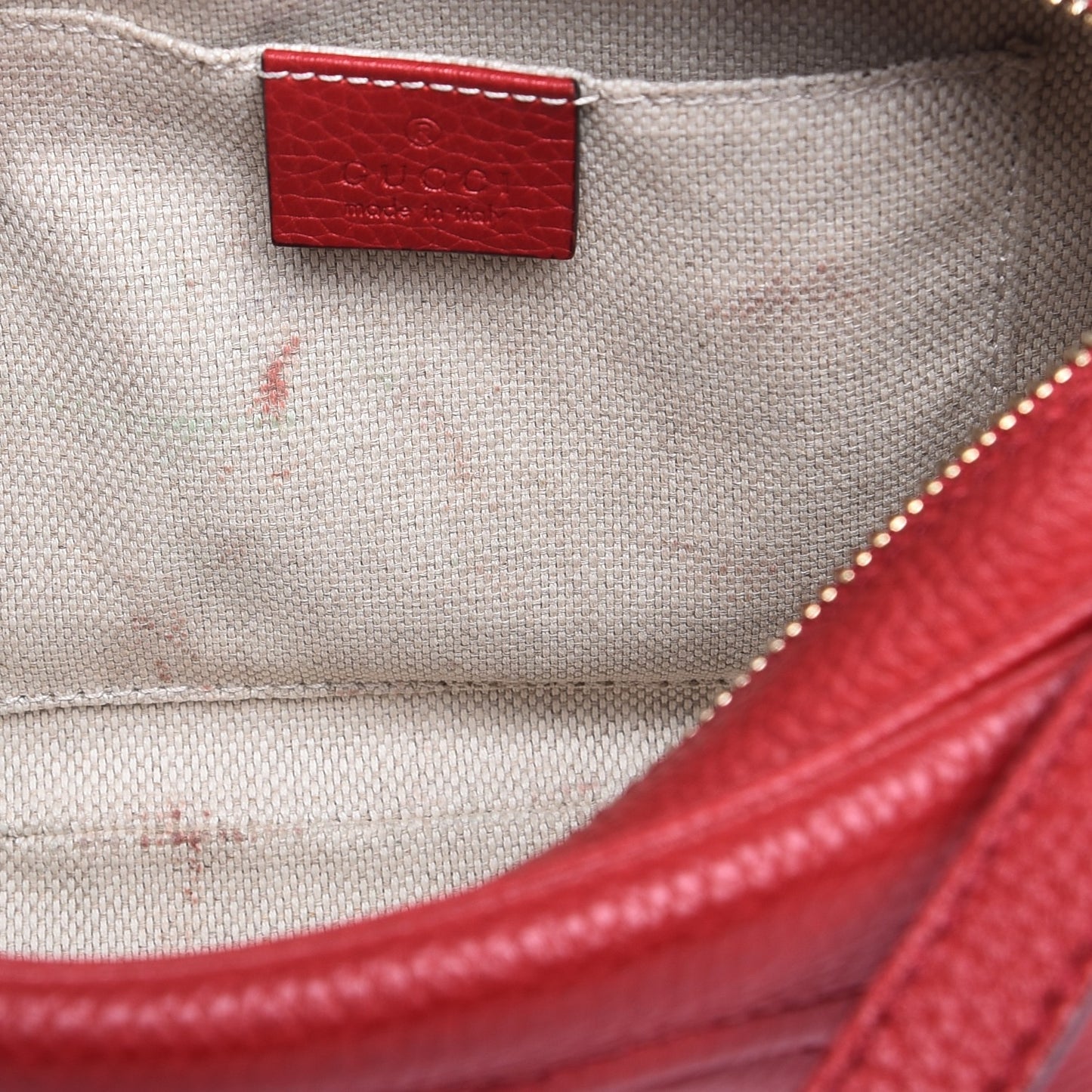Pebbled Calfskin Small Soho Disco Bag Vibrant Red