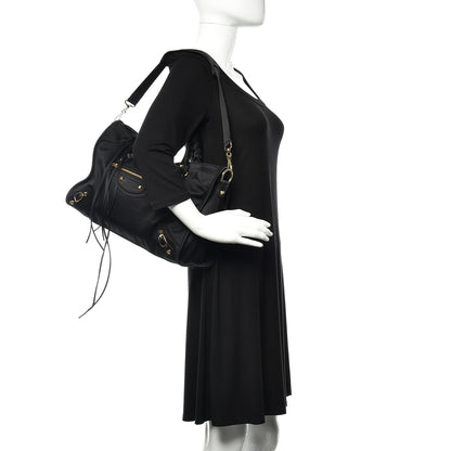 Balenciaga Satin Classic Gold Hardware City Black 2 of 9