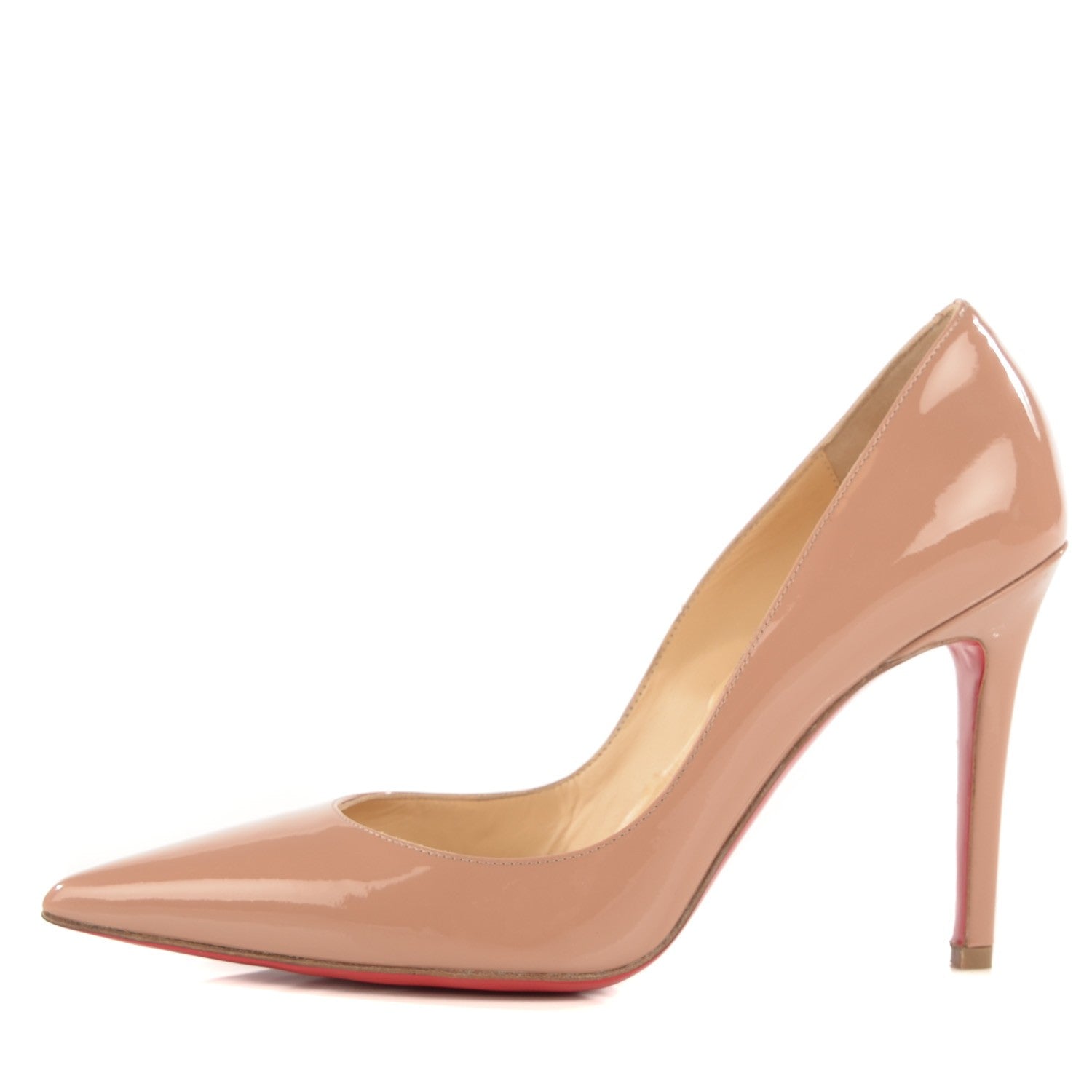 Christian Louboutin Patent Pigalle 120 Pumps 37 Nude 1 of 7