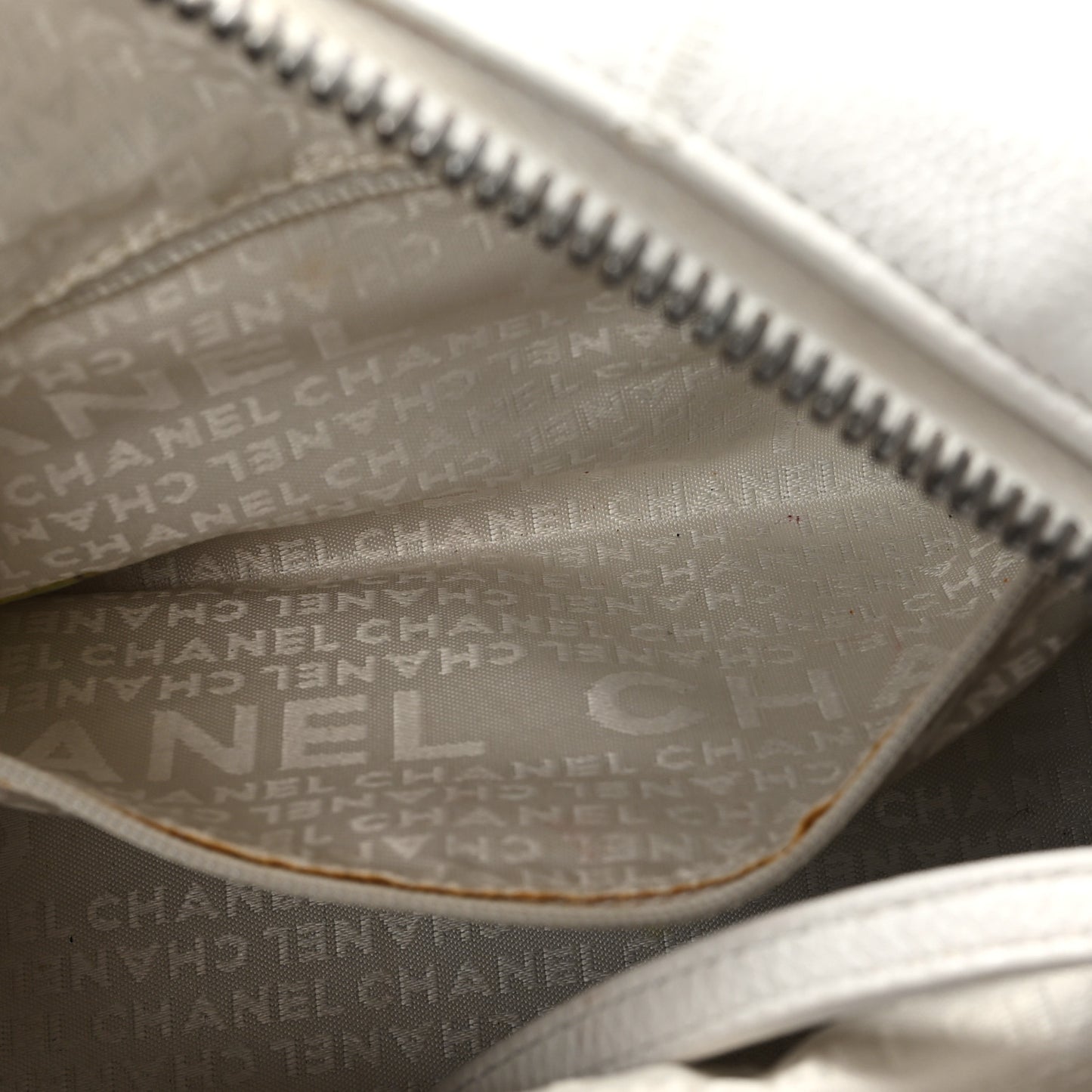 Caviar Square Stitched Bag White