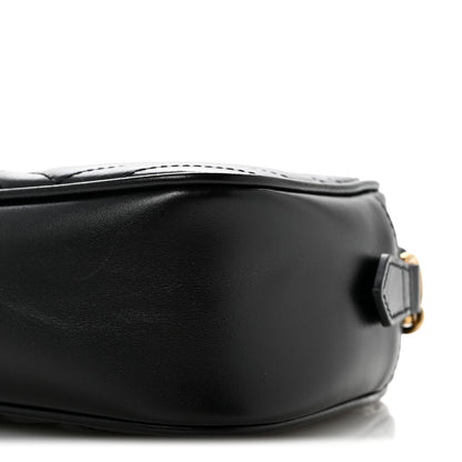 Gucci Calfskin Matelasse Small GG Marmont Chain Shoulder Bag Black 10 of 11