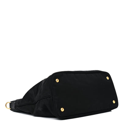 Prada Tessuto Nylon Soft Calfskin Shopping Satchel Black 3 of 24