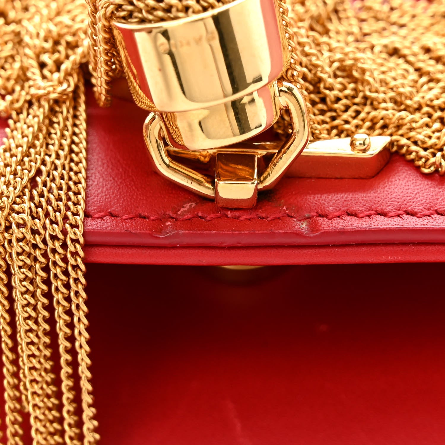 Saint Laurent Smooth Calfskin Medium Classic Monogram Kate Tassel Satchel Red 12 of 12
