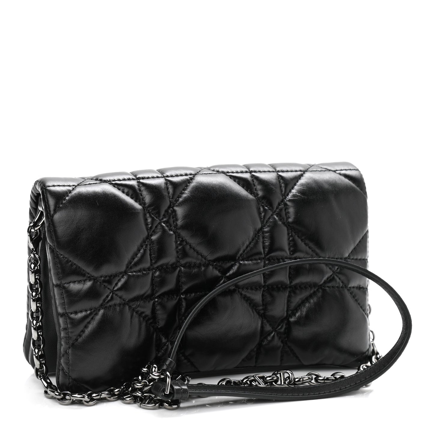 Calfskin Macrocannage Mini Caro Bag Black