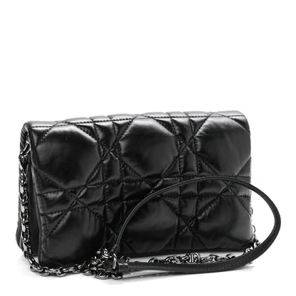 Christian Dior Calfskin Macrocannage Mini Caro Bag Black 2 of 9