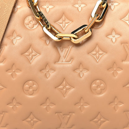 Louis Vuitton Lambskin Embossed Monogram Coussin PM Camel 9 of 13