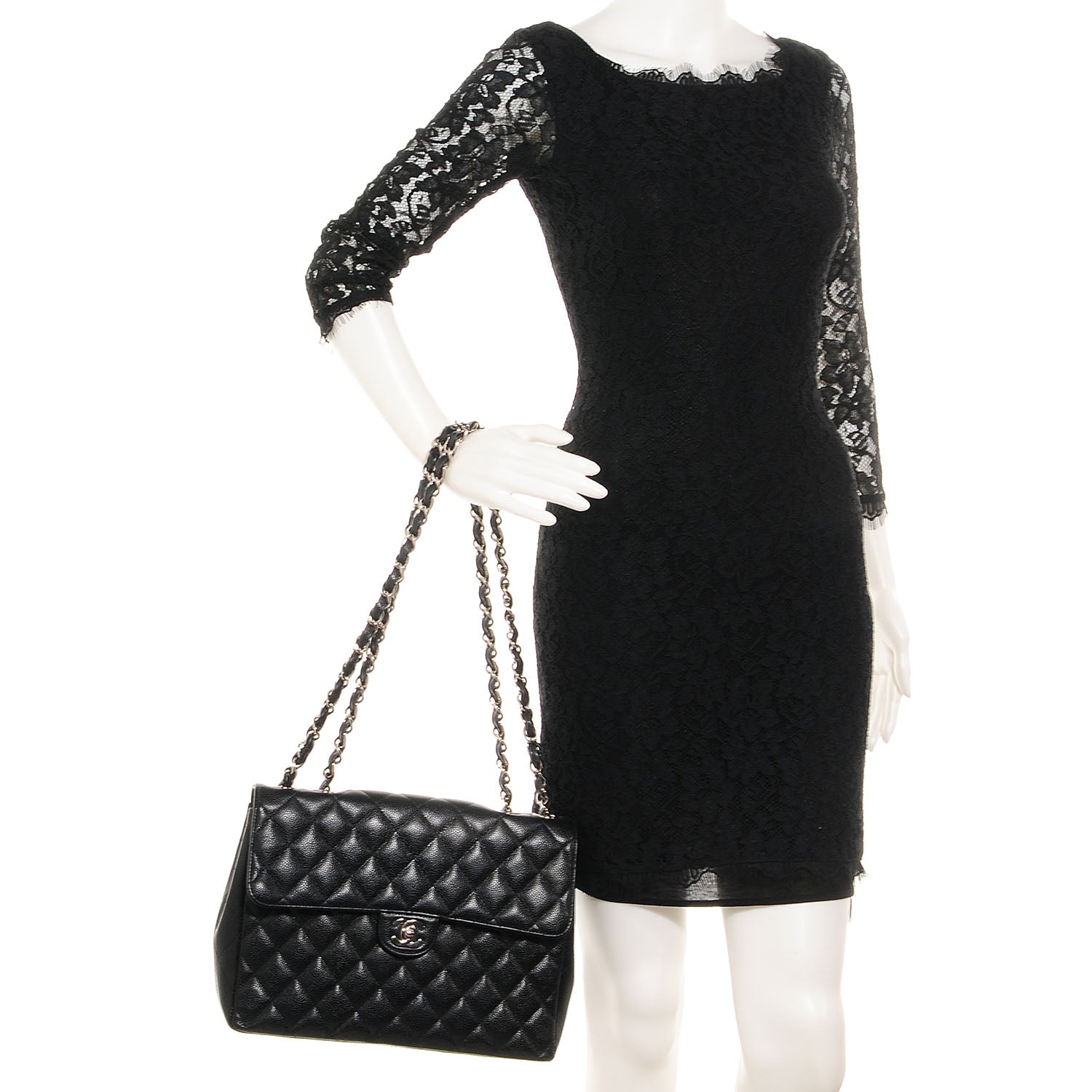 Chanel Caviar Jumbo Single Flap Black 2 of 9