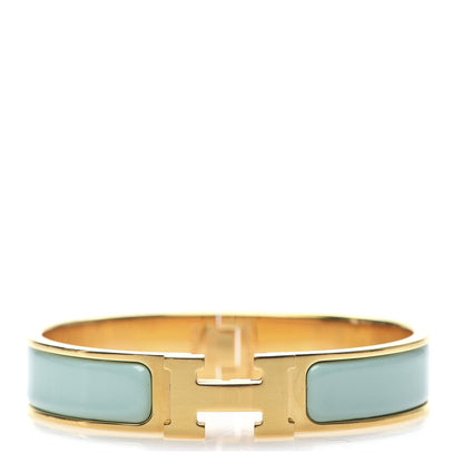Hermes Enamel Narrow Clic Clac H Bracelet PM Vert Aqua 1 of 5