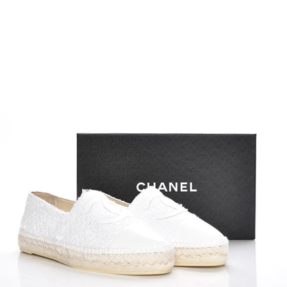 Chanel Tweed Patent CC Espadrilles 42 White 11 of 11