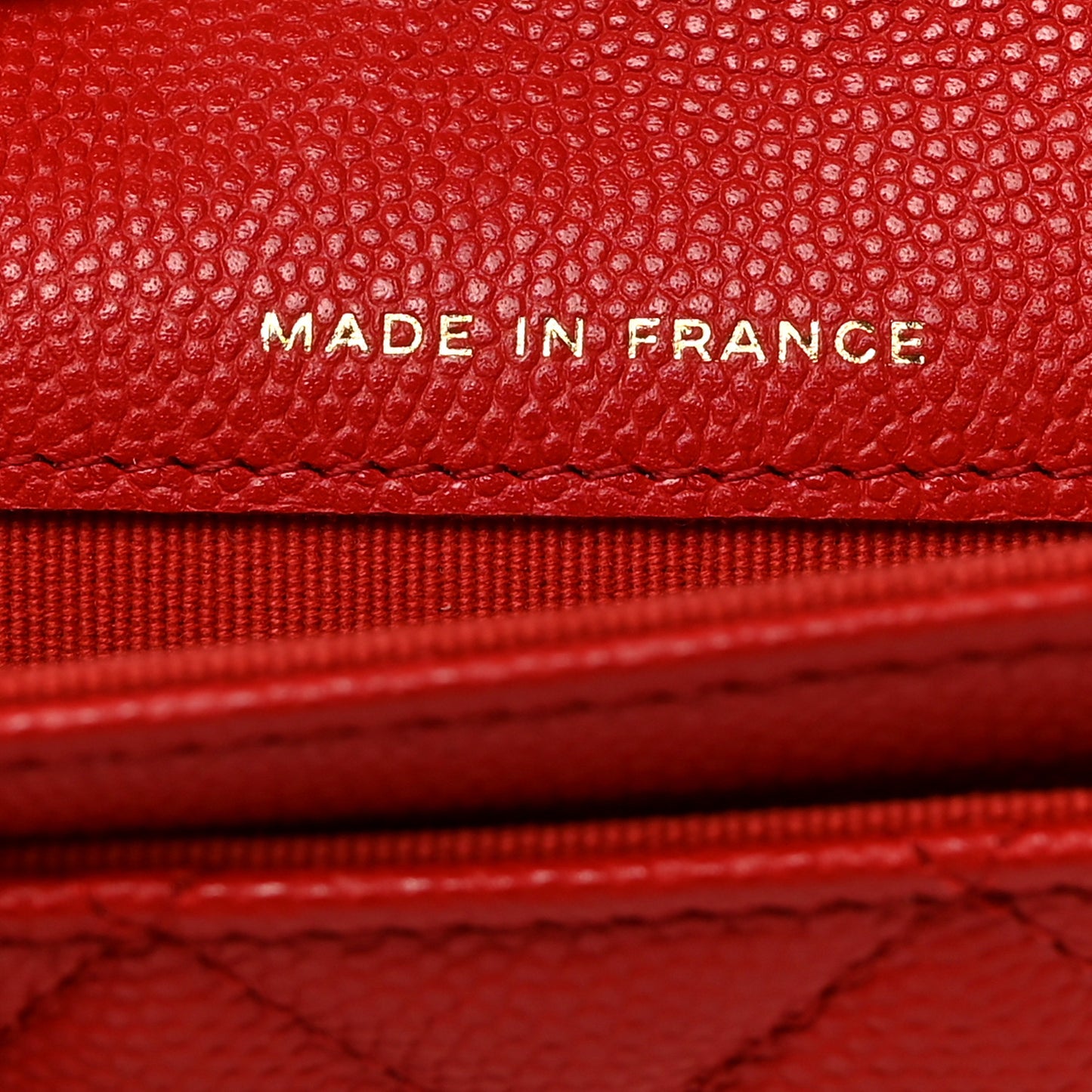 Caviar Quilted Flap Card Holder Wallet Red