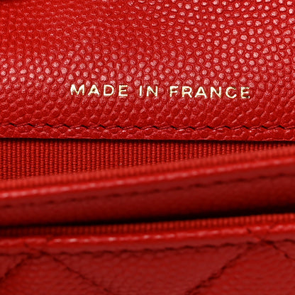 Chanel Caviar Quilted Flap Card Holder Wallet Red 7 of 9