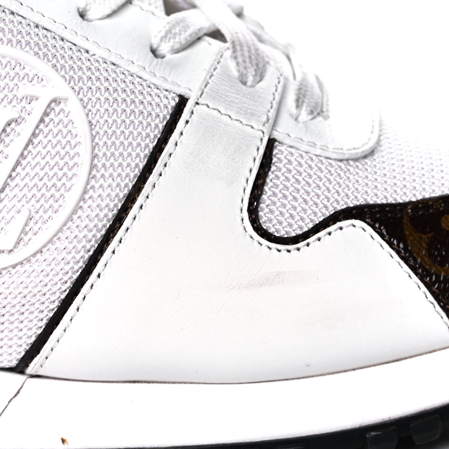 Louis Vuitton Calfskin Monogram Run Away Sneakers 38 White 10 of 11