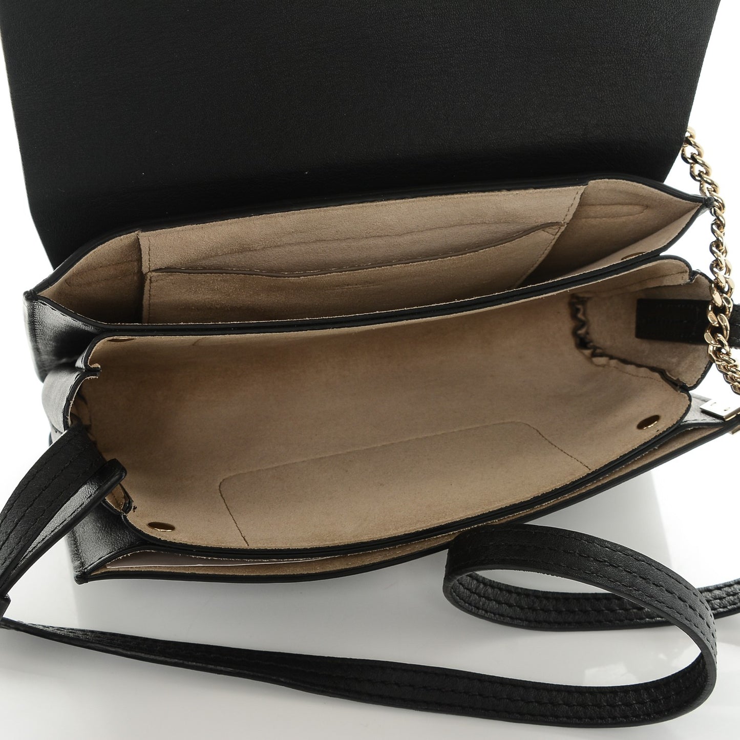 Suede Calfskin Small Faye Shoulder Bag Black