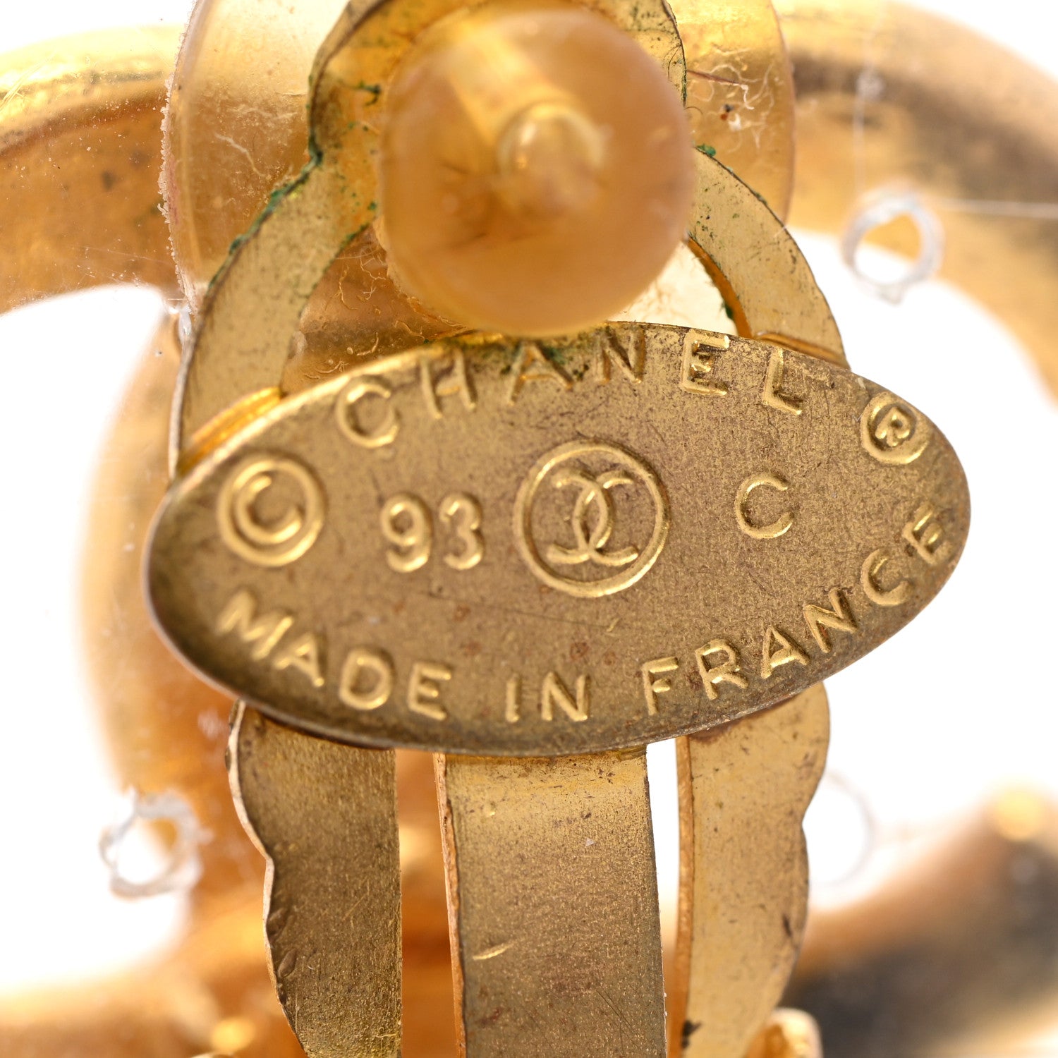 Chanel Enamel CC Drop Clip On Earrings Gold Black 4 of 4