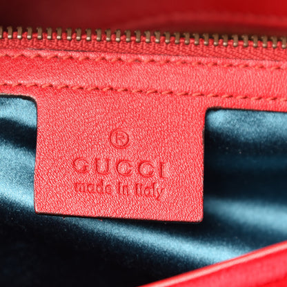 Gucci Velvet Matelasse Small GG Marmont Shoulder Bag Hibiscus Red 6 of 10