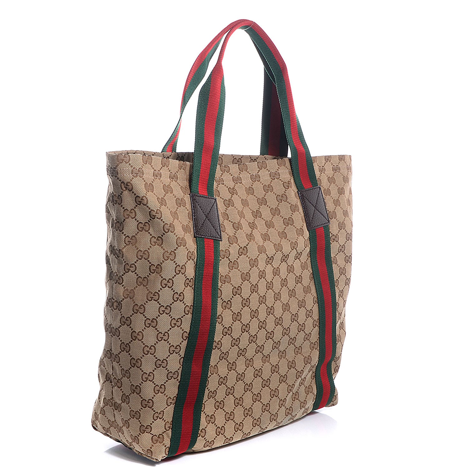 Gucci GG Monogram Medium Web Handle Vertical Tote Bag Dark Brown 3 of 10