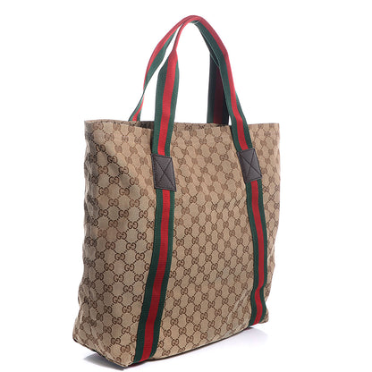 Gucci GG Monogram Medium Web Handle Vertical Tote Bag Dark Brown 3 of 10