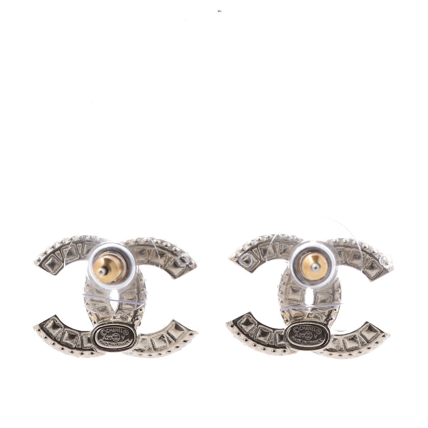 Crystal Timeless CC Earrings Light Gold