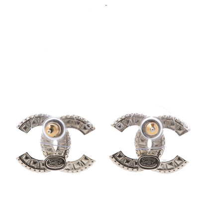 Chanel Crystal Timeless CC Earrings Light Gold 3 of 5