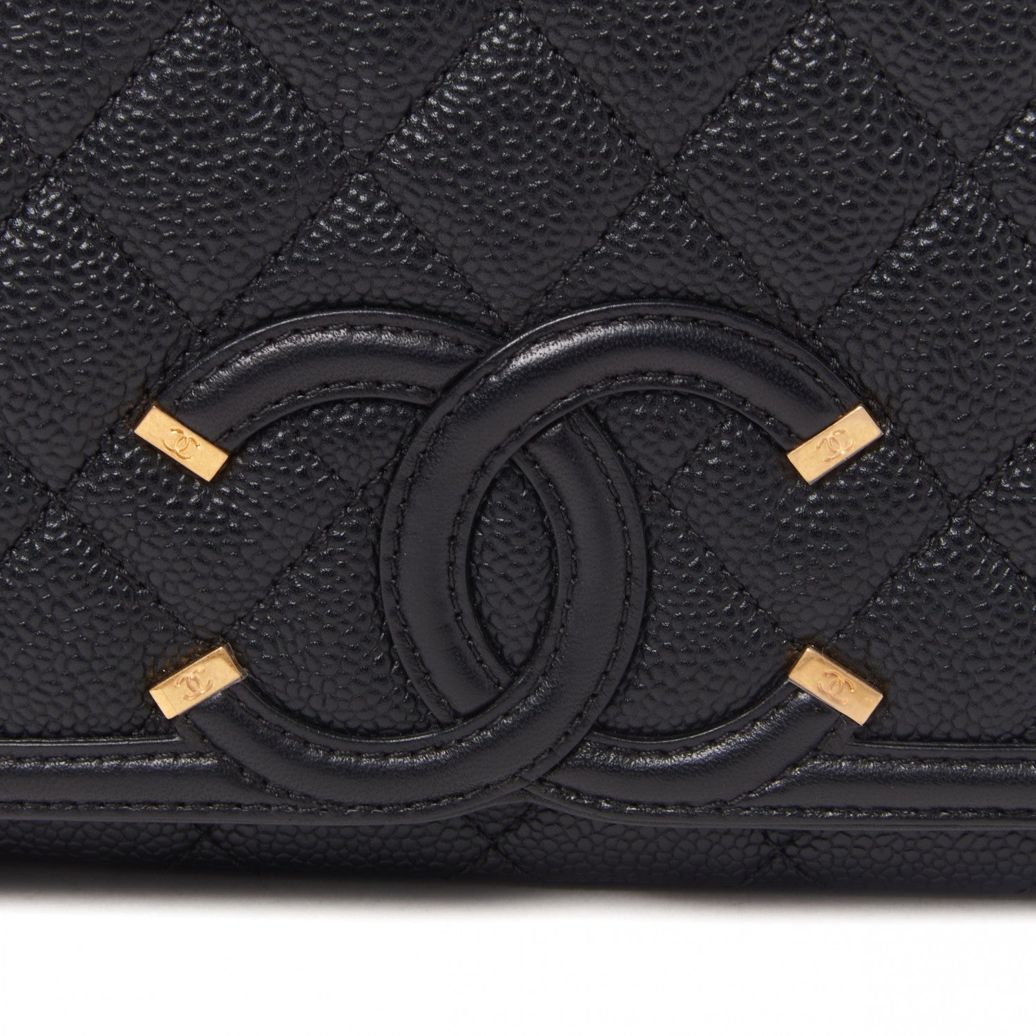 Chanel Caviar Quilted Medium CC Filigree Flap Black 7 of 9
