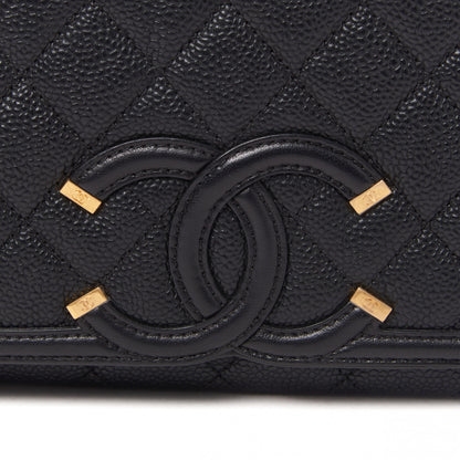 Chanel Caviar Quilted Medium CC Filigree Flap Black 7 of 9