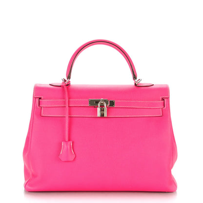 Hermes Epsom Candy Kelly Retourne 35 Rose Tyrien Rubis 1 of 23