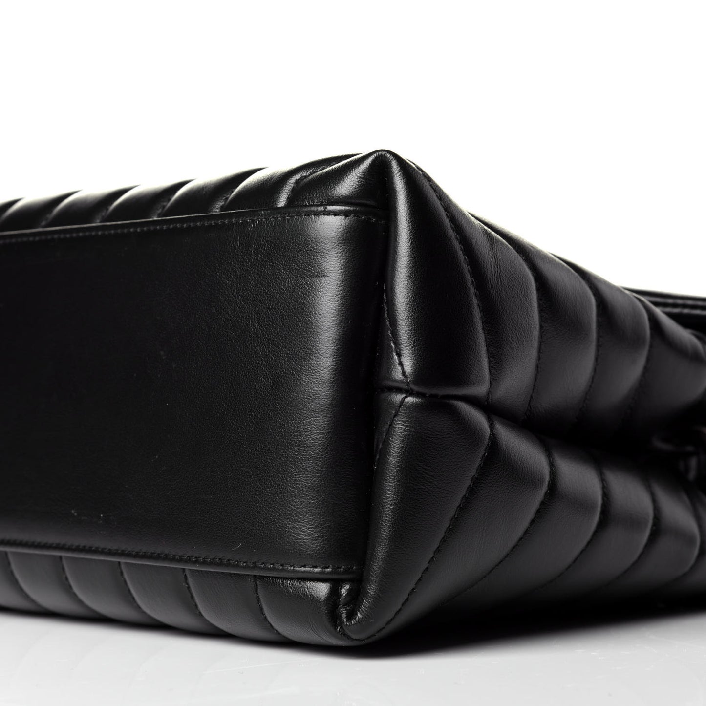 Calfskin Y Quilted Monogram Medium Loulou Chain Satchel Black