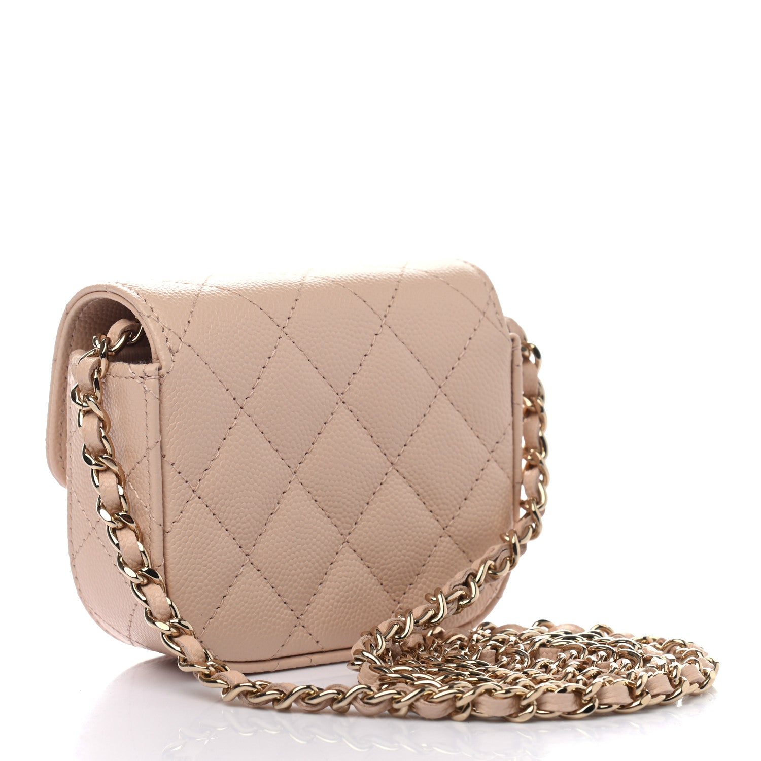 Chanel Caviar Quilted Mini Clutch With Chain Light Beige 3 of 10