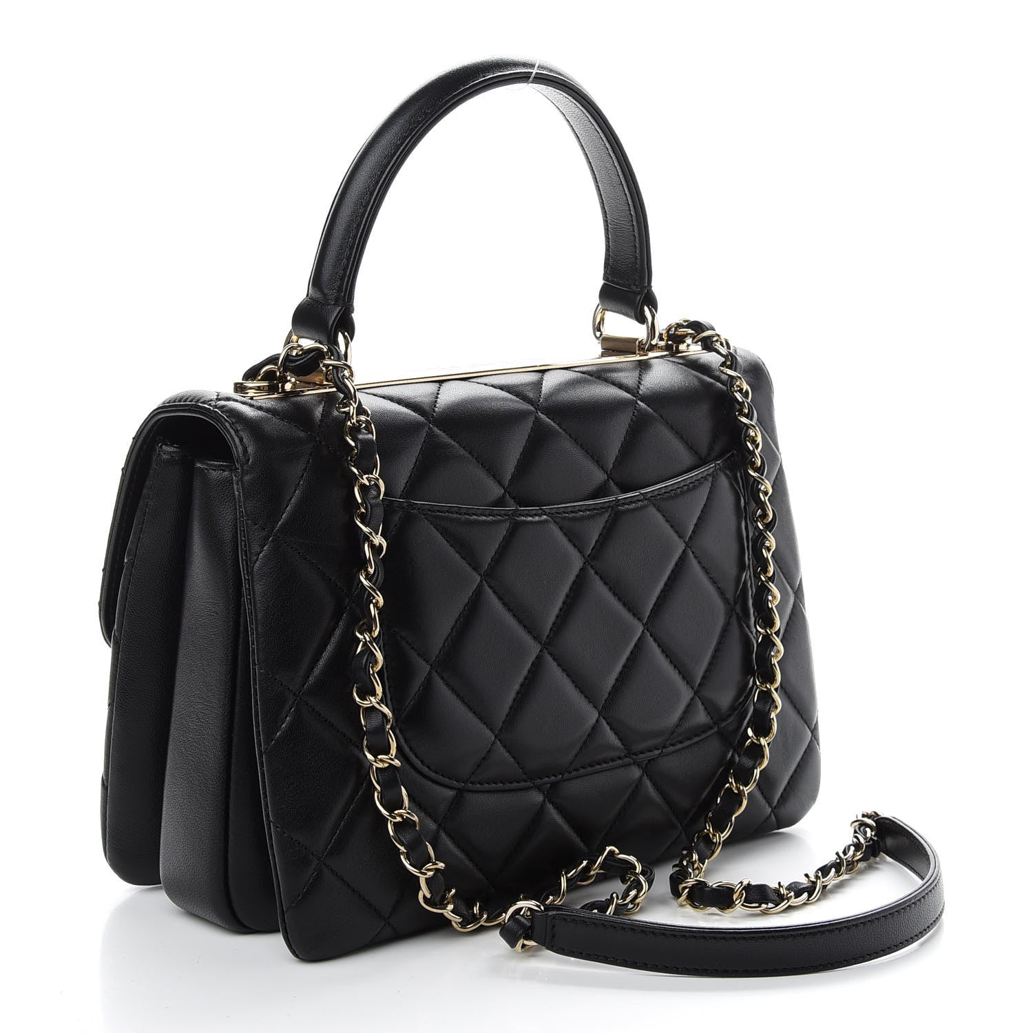 Chanel Lambskin Quilted Small Trendy CC Dual Handle Flap Bag Black 2 of 8