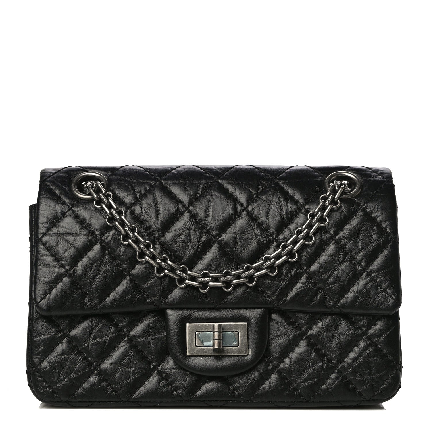 Chanel Aged Calfskin Quilted 2.55 Reissue Mini Flap Black 1 of 11