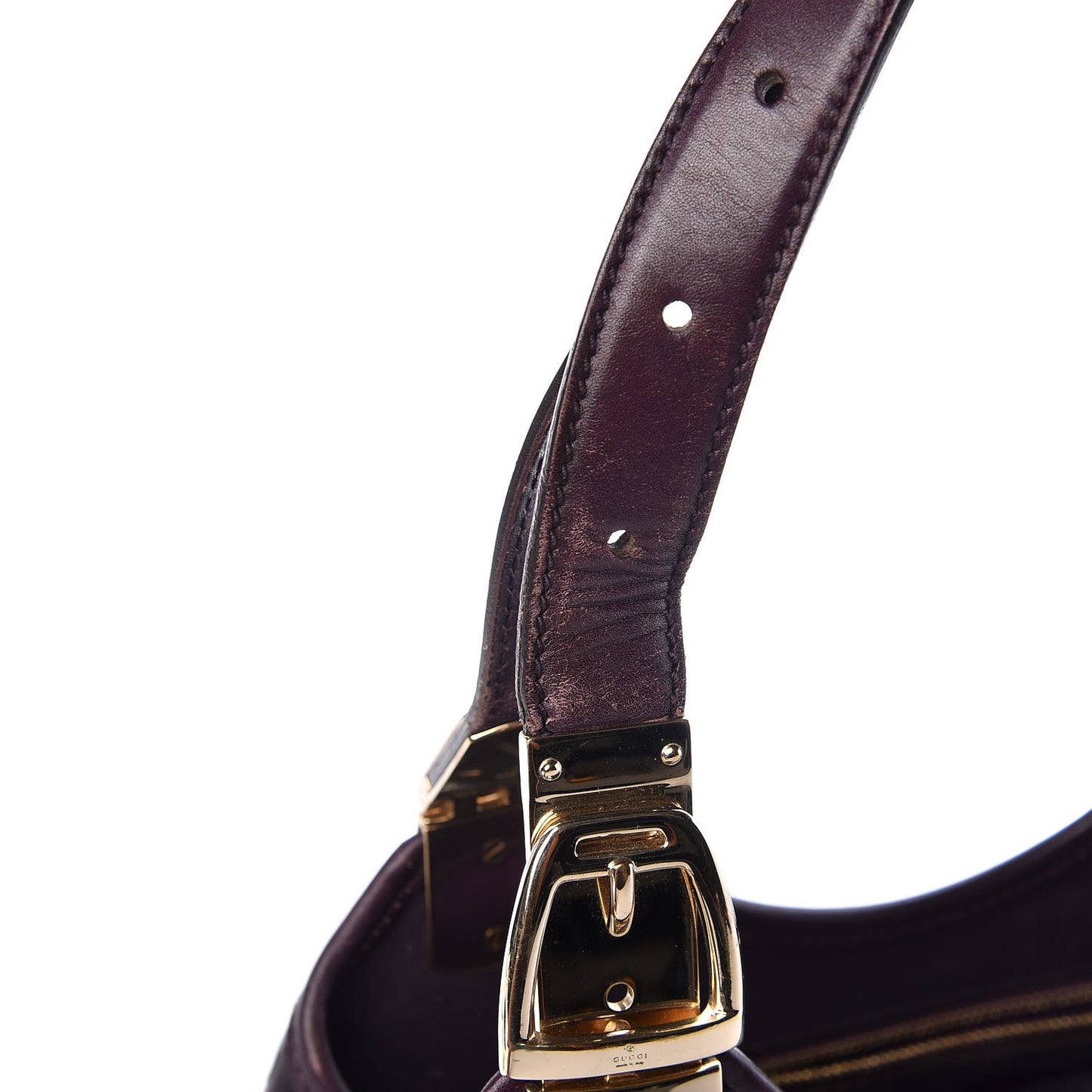 Calfskin Horsebit Embossed Shoulder Bag Purple