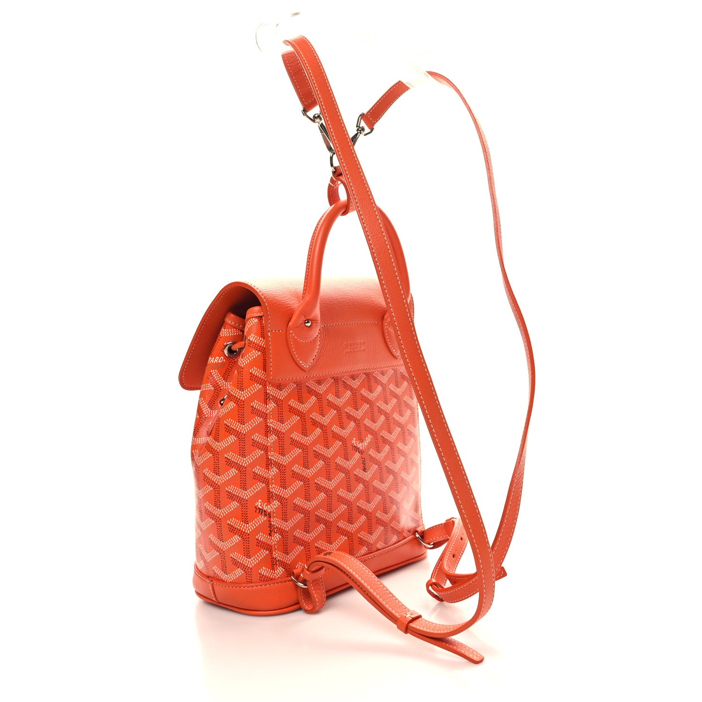 Goyardine Calfskin Mini Alpin Backpack Orange