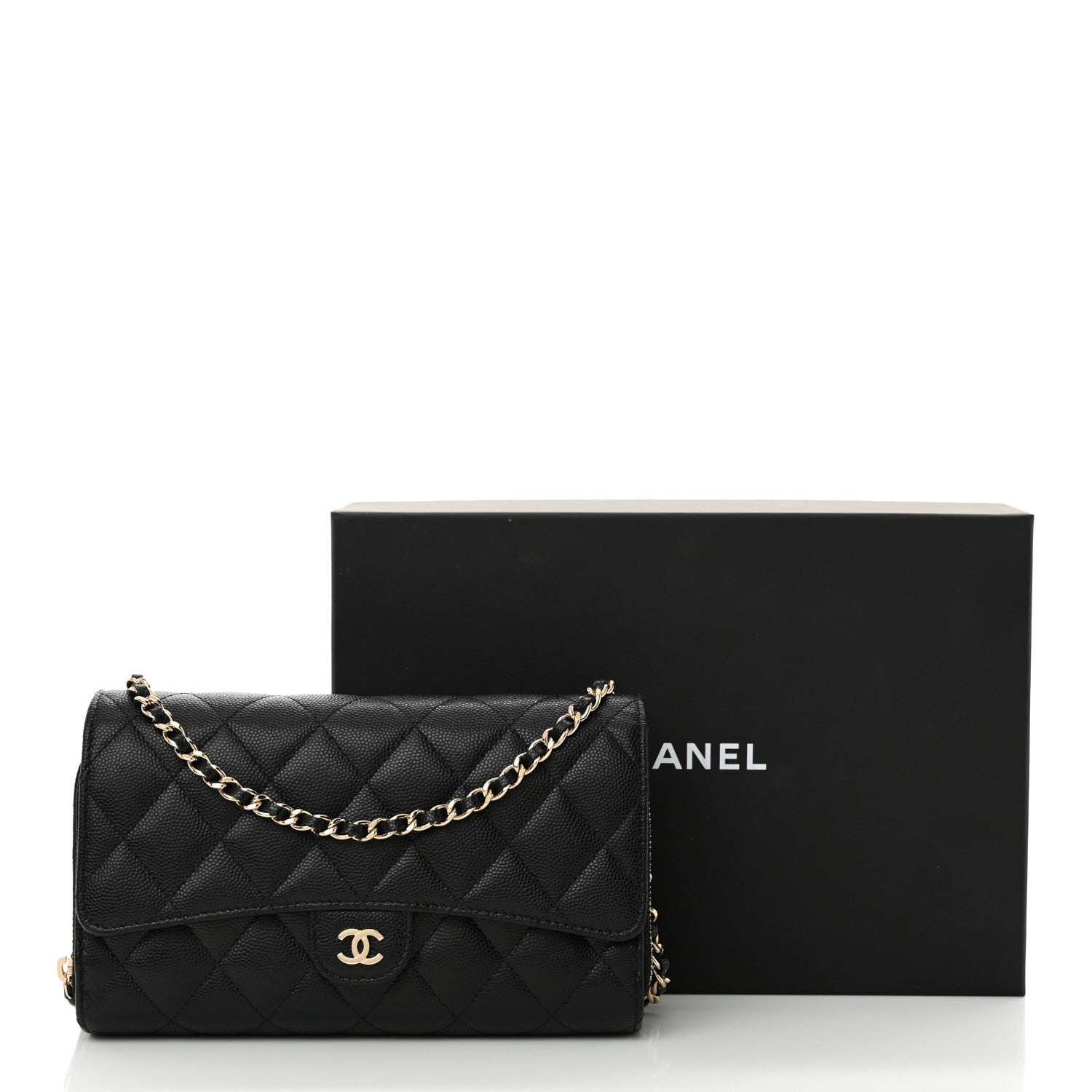 Chanel Caviar Quilted Phone Holder Wallet on Removable Chain Black 14 of 14