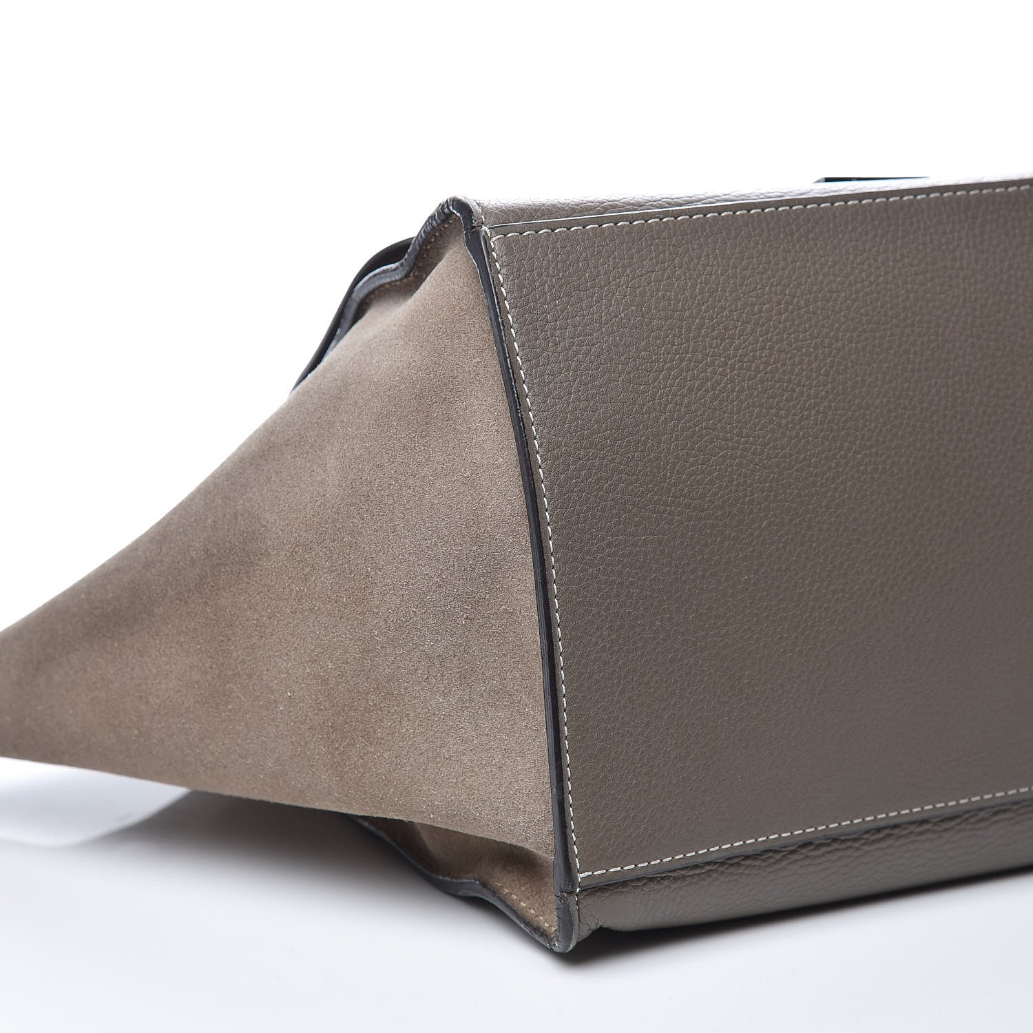 Celine Drummed Calfskin Suede Small Trapeze Souris 5 of 19