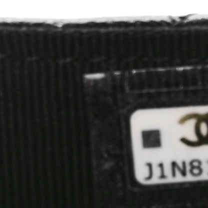 Chanel Lambskin Quilted Pearl Top Handle Clutch With Chain Black 8 of 11