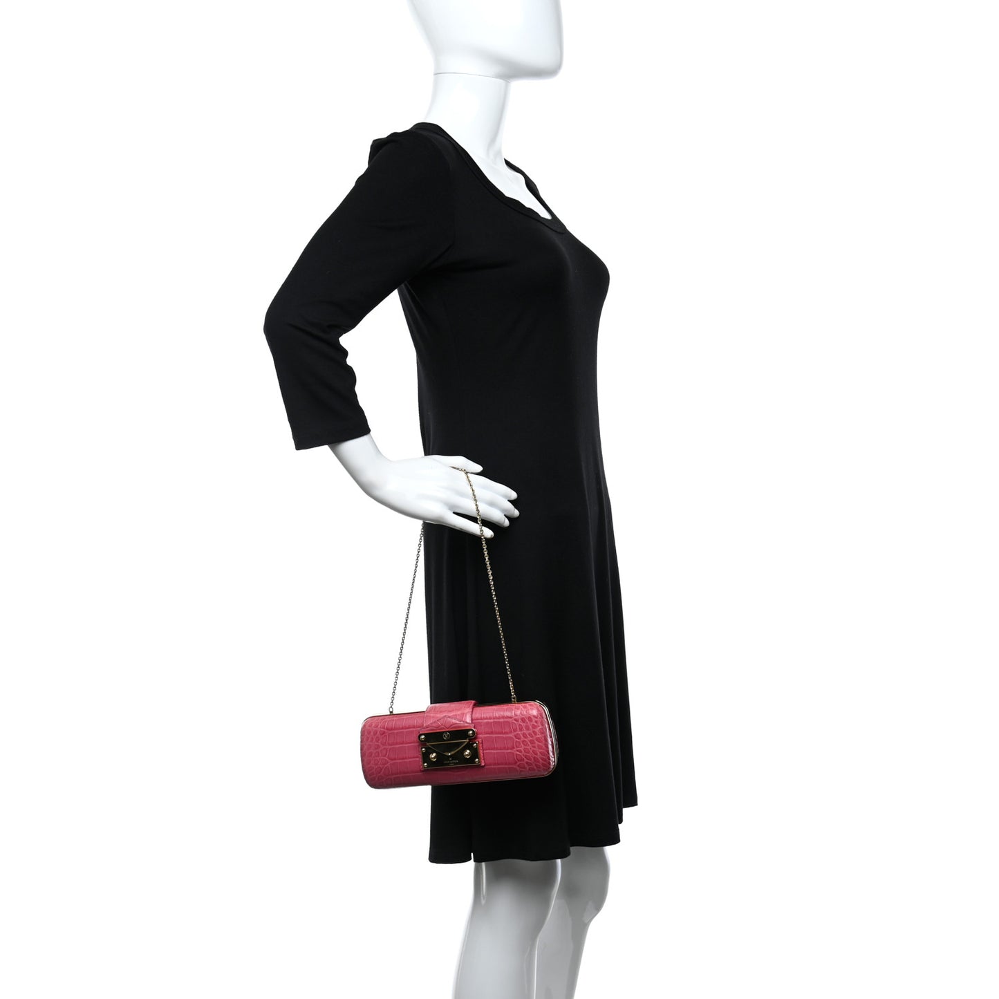 Crocodile Minaudiere Tresor Clutch Pink