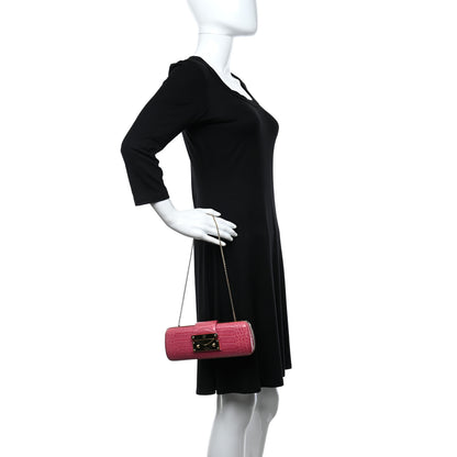 Louis Vuitton Crocodile Minaudiere Tresor Clutch Pink 2 of 8