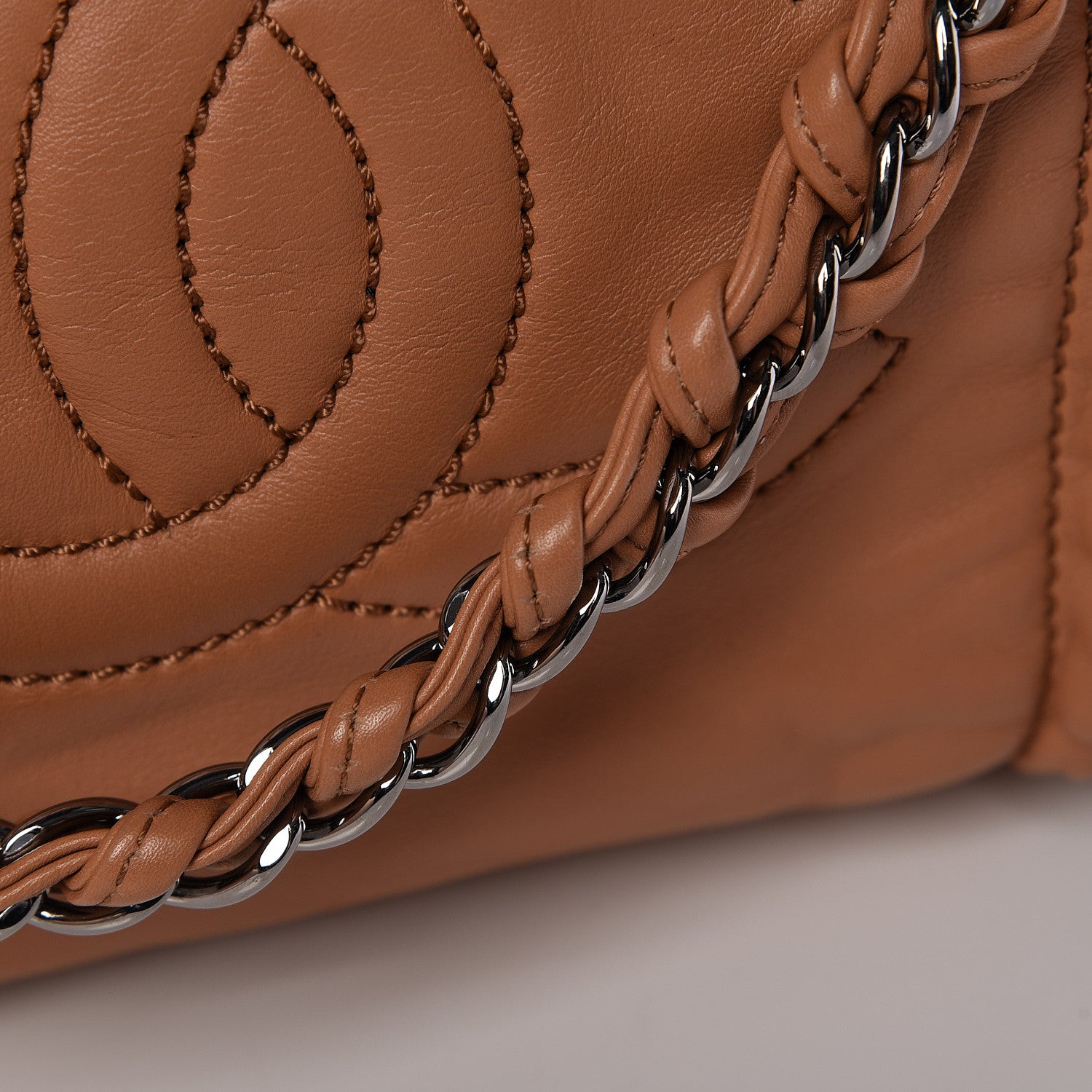 Chanel Smooth Calfskin Luxe Ligne Tote Dark Beige 16 of 18