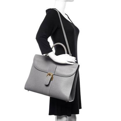 Delvaux Grained Calfskin Brillant Briefcase Grey 2 of 18