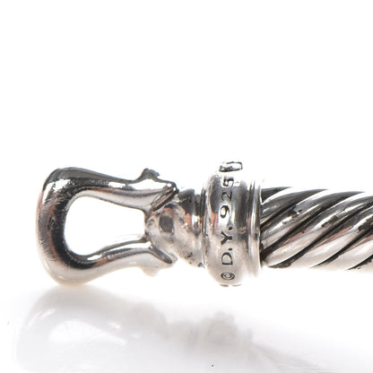 David Yurman Sterling Silver Diamond 5mm Cable Buckle Bracelet 5 of 6