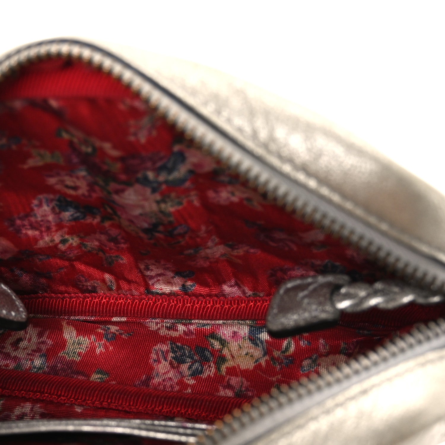 Gucci Laminated Nappa Web Trapuntata Mini GG Shoulder Bag Argento 5 of 11