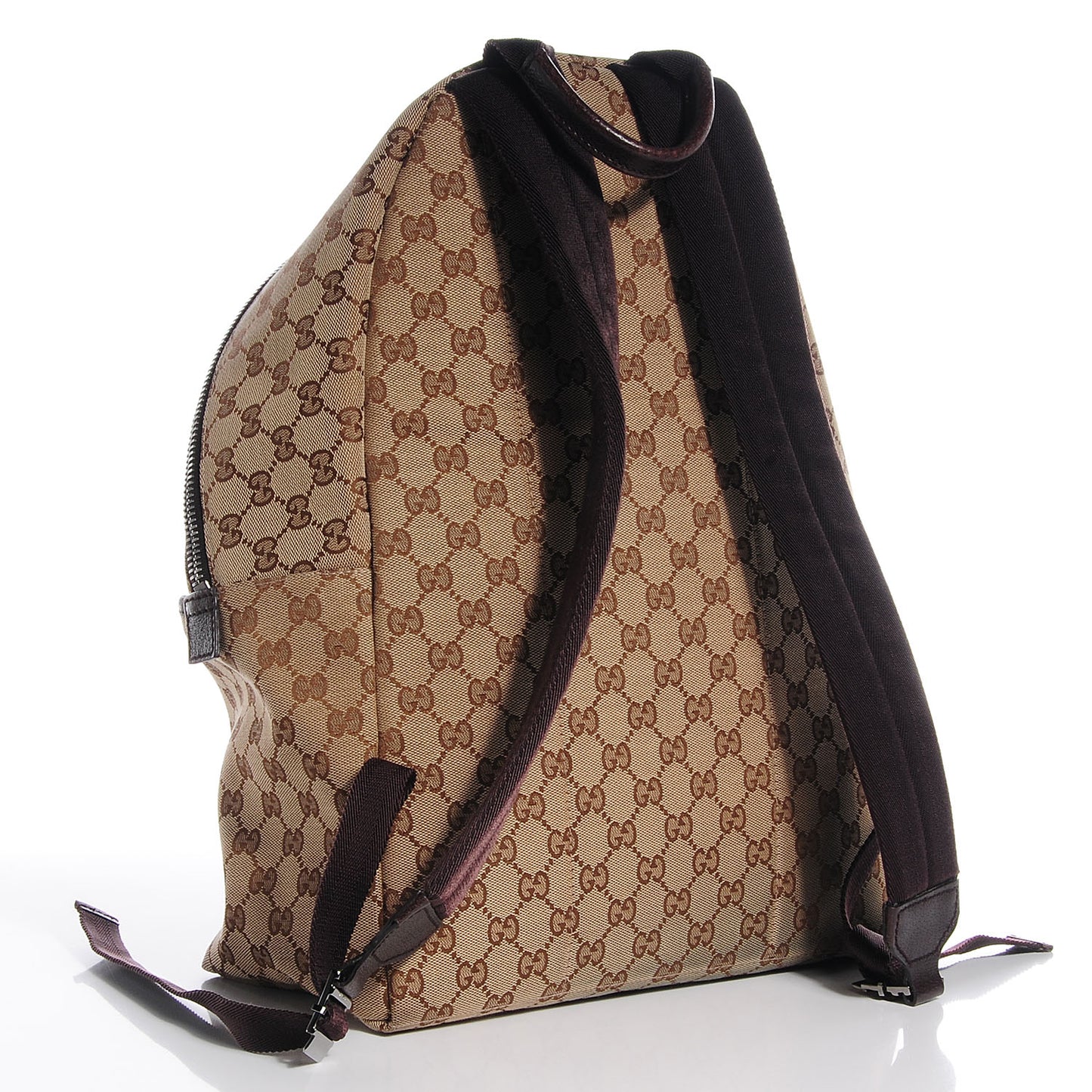 GG Monogram Web Medium Classic Backpack Brown