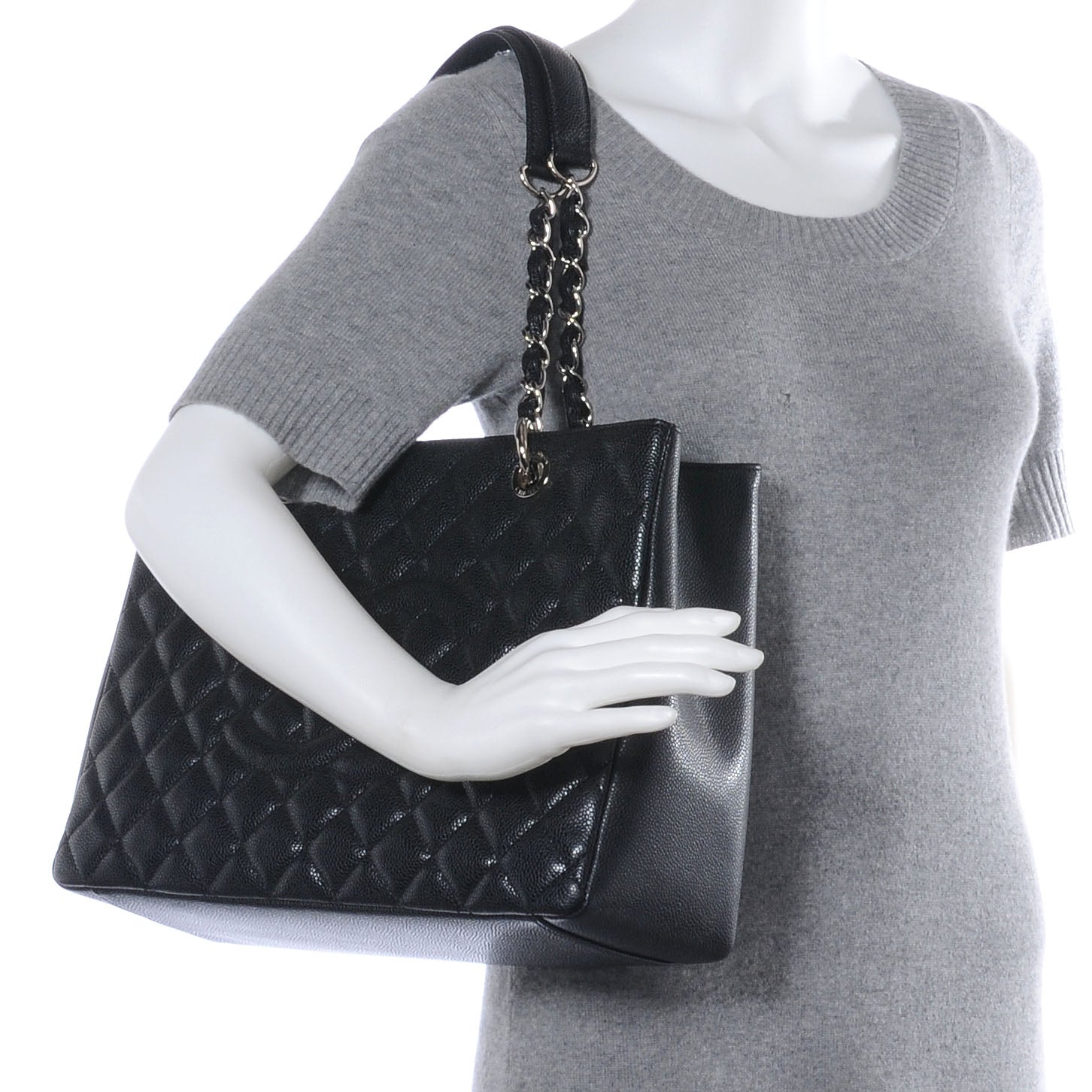 Chanel Caviar Grand Shopping Tote GST Black 2 of 8