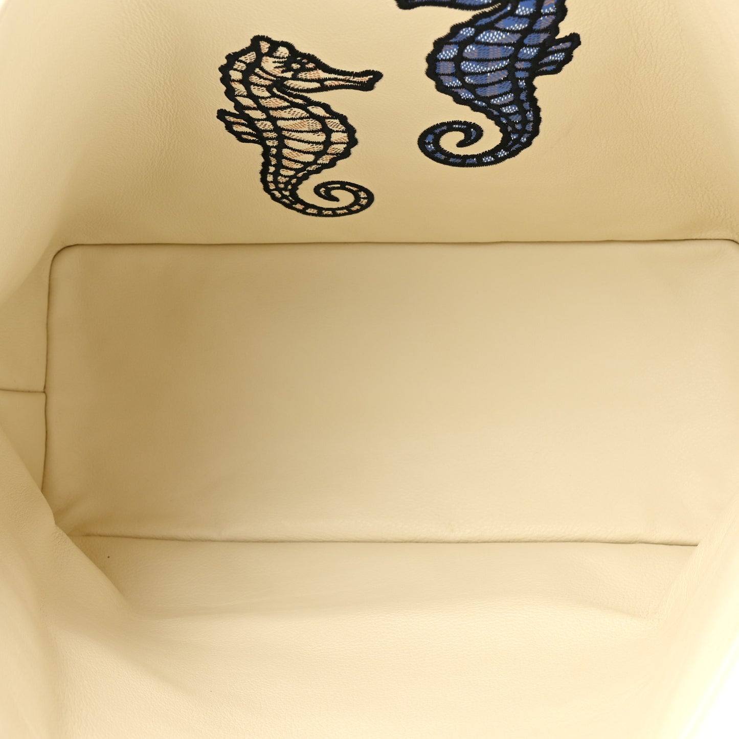 Goyardine Embroidered Seahorse Reversible Anjou PM Sand