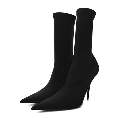 Balenciaga Jersey Crepe Round Toe Knife Booties 41 Black 3 of 7