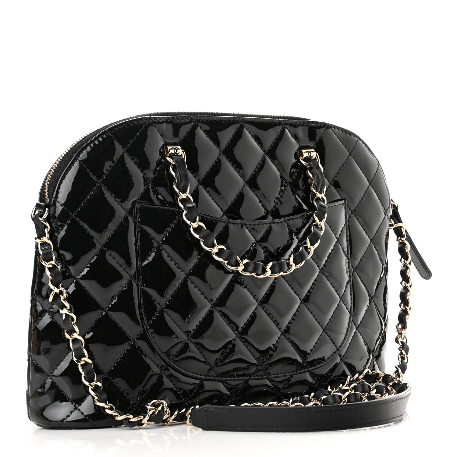 Chanel Patent Quilted Shiny Coco Small Shopping Bag Black 3 of 11